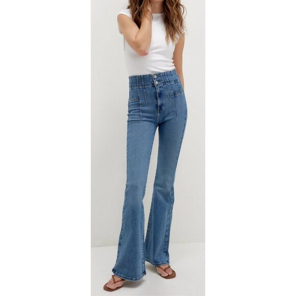 Free People We the Free Jayde Flare Women’s 27 Jeans Blue High Rise Flare - Picture 2 of 15